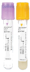 Two small vials of blood